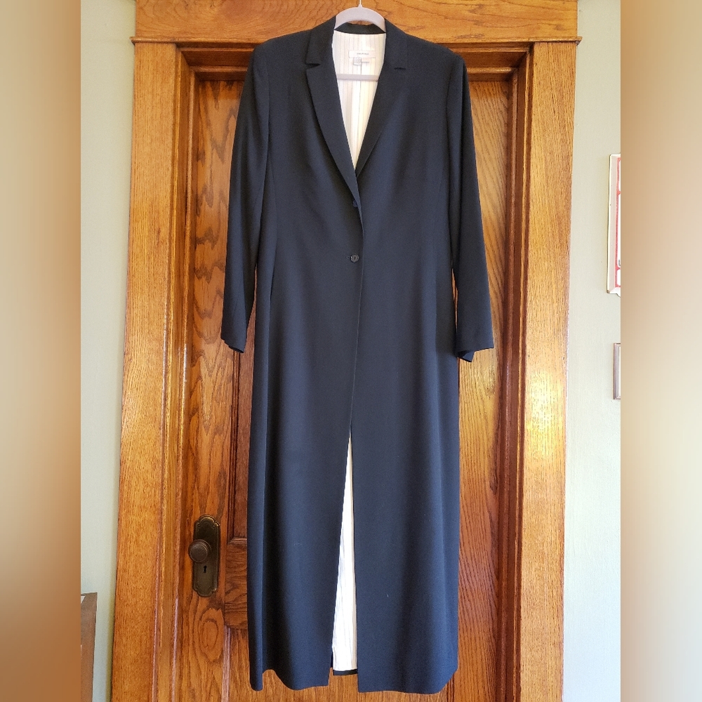 Striking Zara Woman ankle length blazer coat, US 10, black